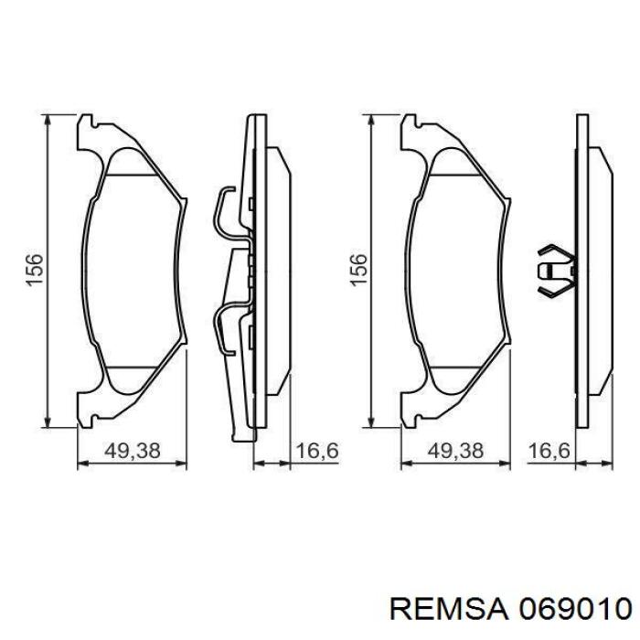 Задні гальмівні колодки 069010 Remsa