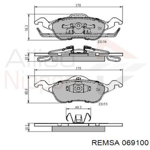 Тормозні колодки Remsa 069100