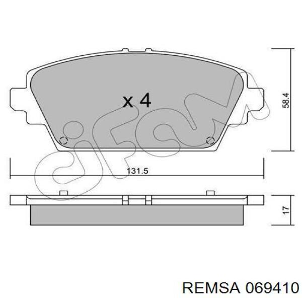 Купити 069410 Remsa Колодки гальмівні передні, дискові
