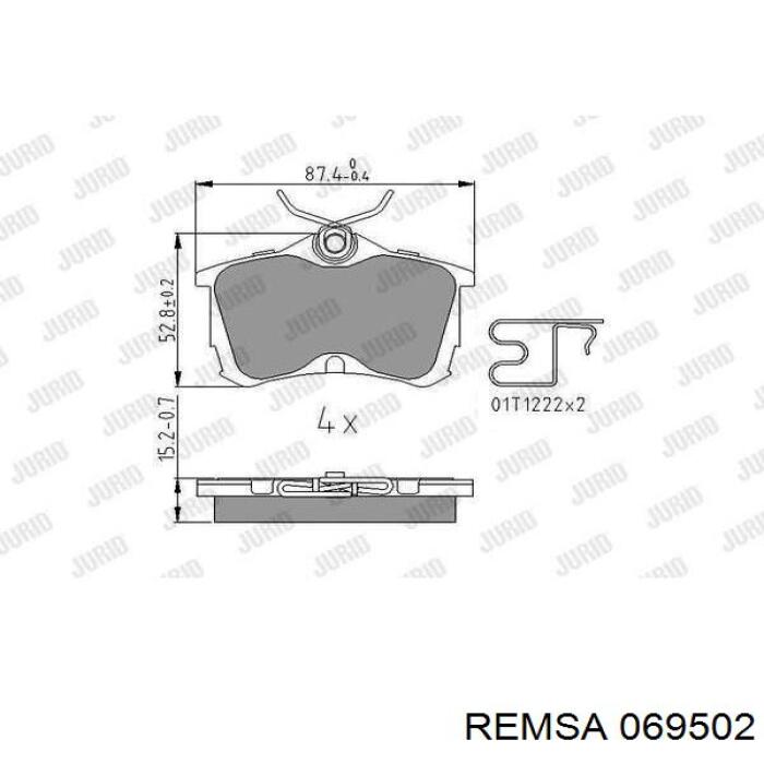 Задні дискові колодки Remsa 069502