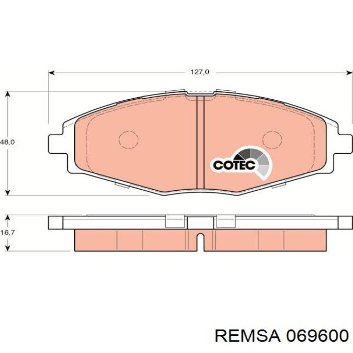 Тормозні колодки Remsa 069600