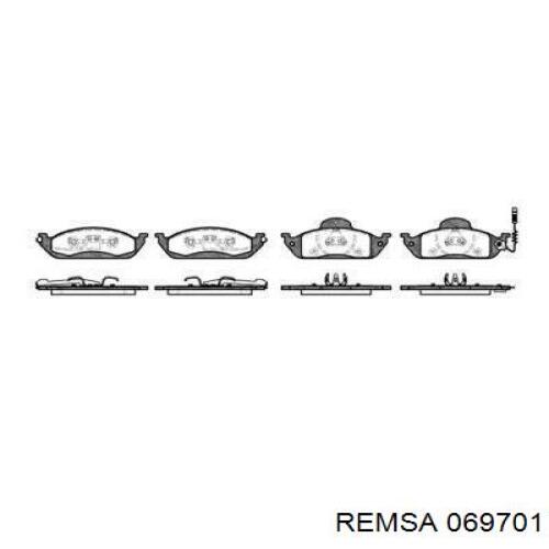 Колодки гальмівні передні, дискові 069701 Remsa