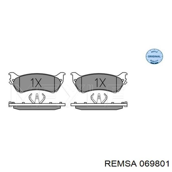 069801 Remsa Колодки гальмівні задні, дискові