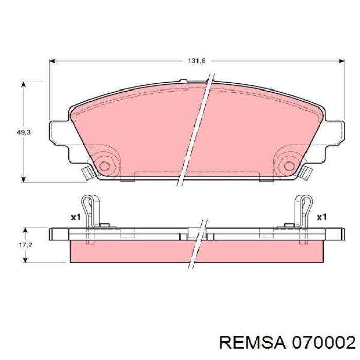 070002 Remsa Передні гальмівні колодки