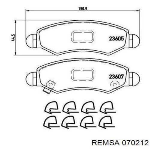 Тормозні колодки Remsa 070212