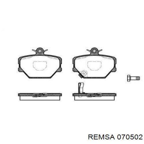 Колодки гальмівні передні, дискові 070502 Remsa