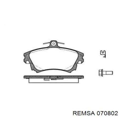 070802 Remsa колодки гальмівні передні, дискові