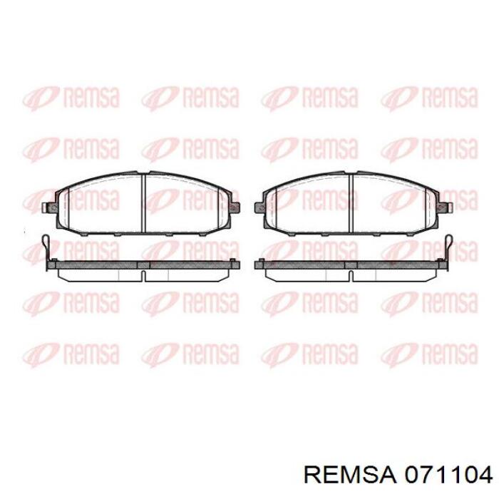 Колодки гальмівні передні, дискові 071104 Remsa