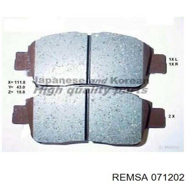 071202 Remsa колодки гальмівні передні, дискові
