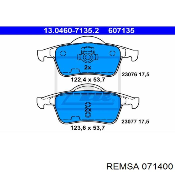 Купити 071400 Remsa Задні колодки