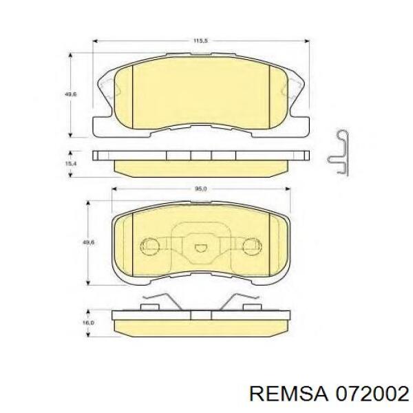 Гальмівні колодки Remsa 072002 ціна, від 24.36 USD