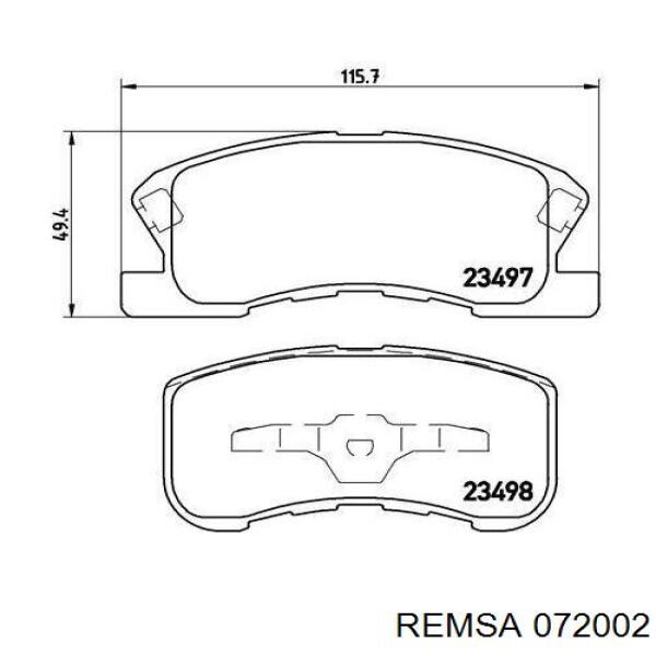 Передні тормозні колодки 072002 Remsa