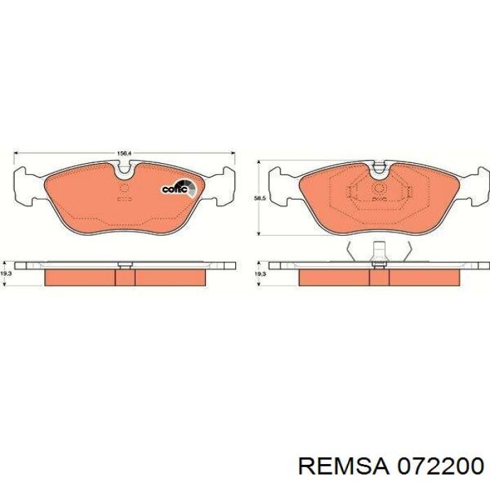 Купити 072200 Remsa Колодки гальмівні передні, дискові