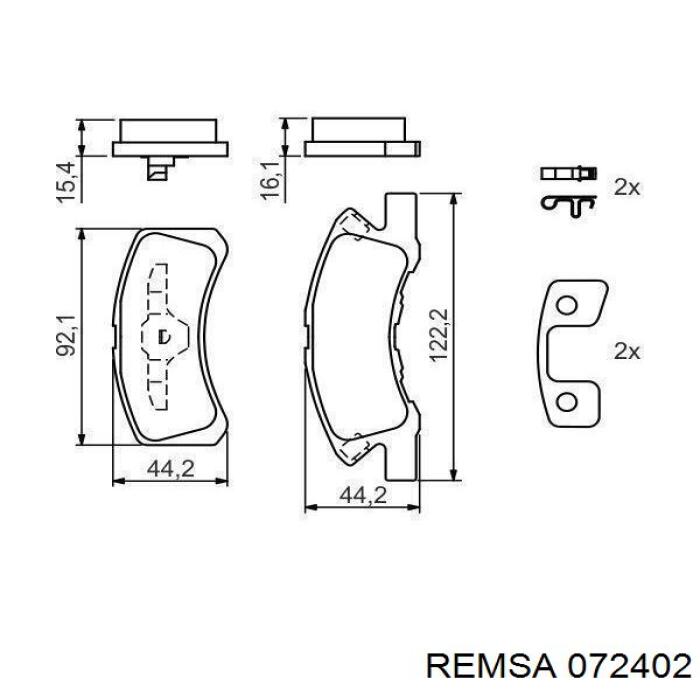 Гальмівні колодки Remsa 072402 ціна, від 20.29 USD