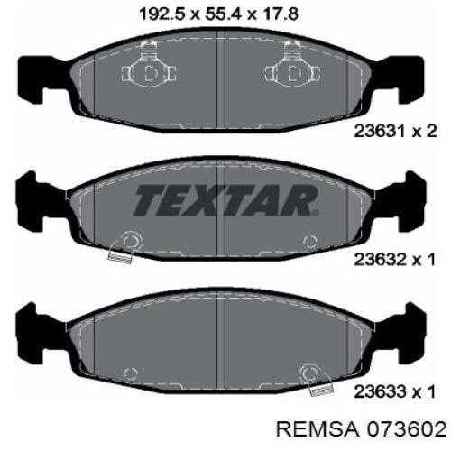 Гальмівні колодки Remsa 073602 ціна, від 27.62 USD