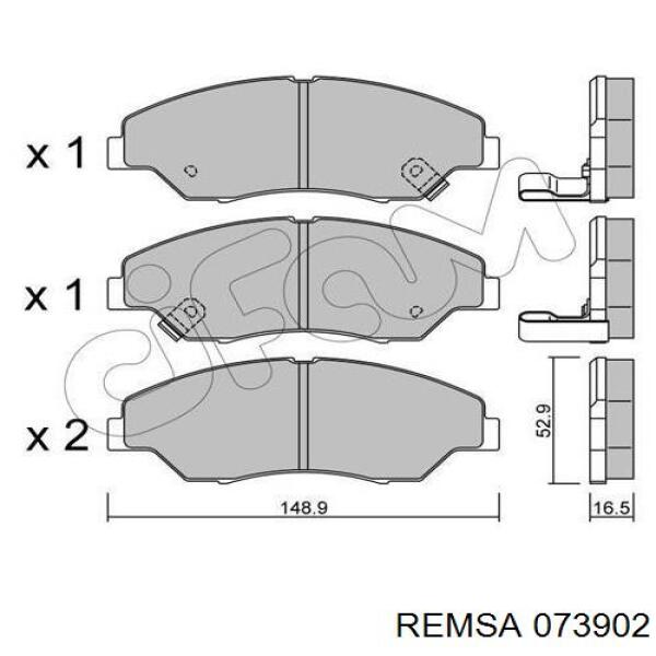 Купити 073902 Remsa Колодки гальмівні передні, дискові
