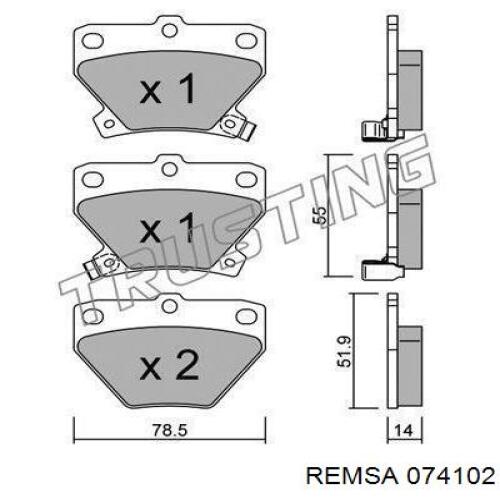 Задні дискові колодки Remsa 074102