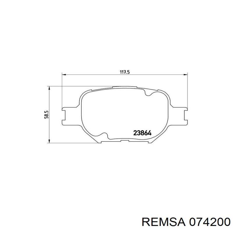 Передні тормозні колодки 074200 Remsa