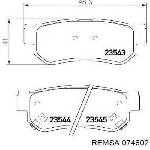 Задні гальмівні колодки Remsa 074602 ціна, від 18.51 USD