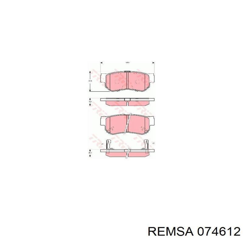 Купити 074612 Remsa Задні колодки