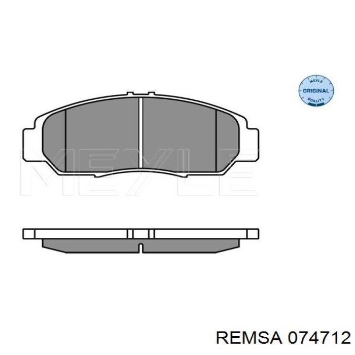 Купити 074712 Remsa Колодки гальмівні передні, дискові