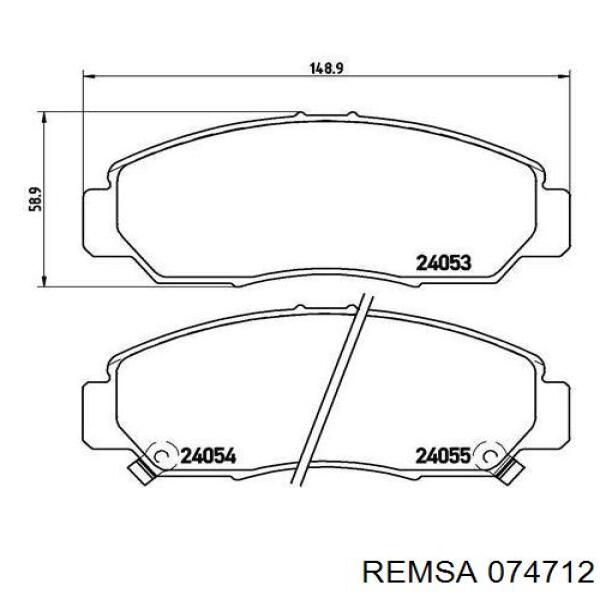 Передні тормозні колодки 074712 Remsa