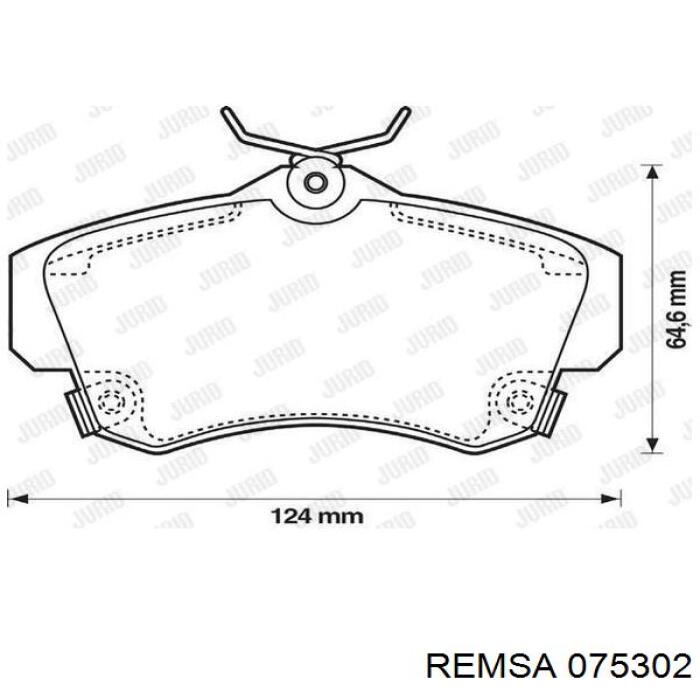 Тормозні колодки Remsa 075302