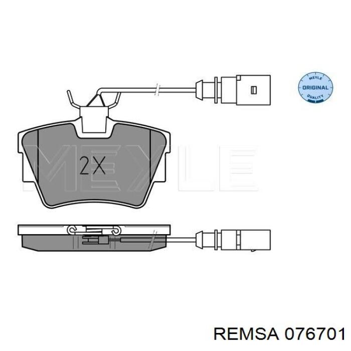 Задні гальмівні колодки Remsa 076701 ціна, від 30.20 USD