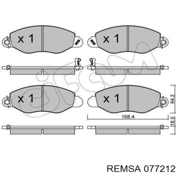 Купити 077212 Remsa Колодки гальмівні передні, дискові