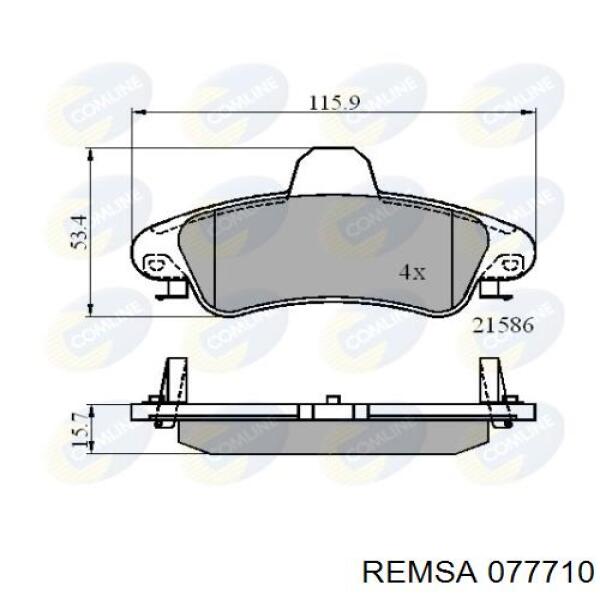 Купити 077710 Remsa Задні колодки