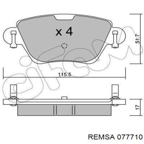 Купити 077710 Remsa Задні колодки