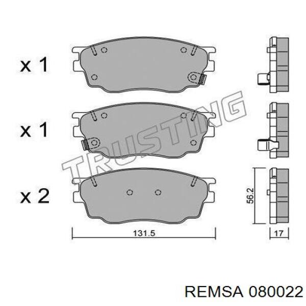 Тормозні колодки Remsa 080022