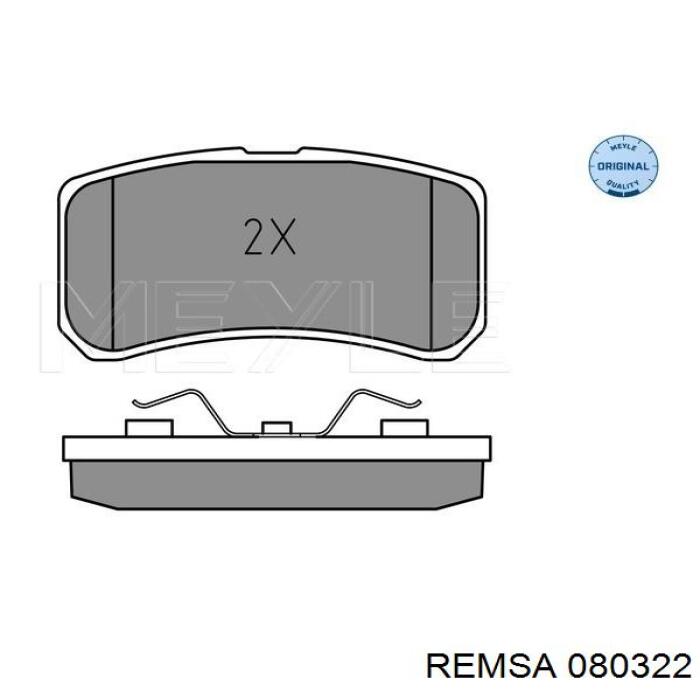 Задні дискові колодки Remsa 080322