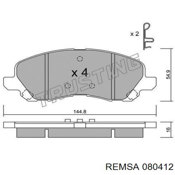 Гальмівні колодки Remsa 080412 ціна, від 30.91 USD