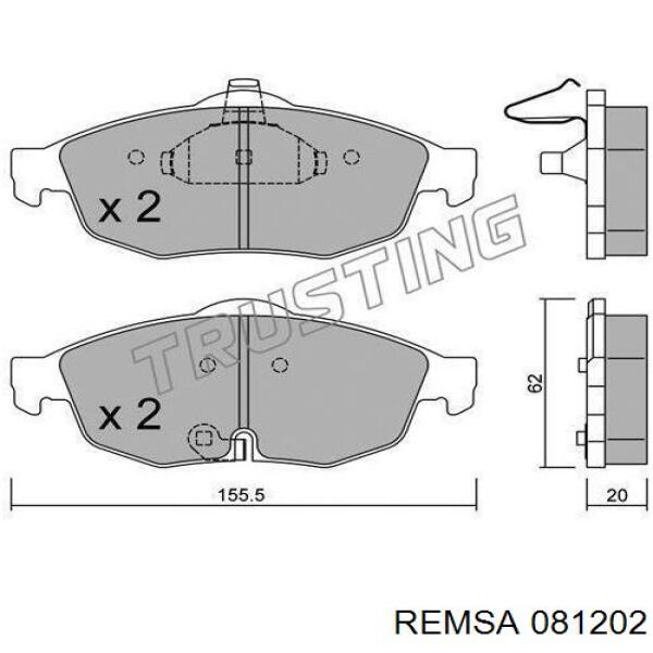 081202 Remsa колодки гальмівні передні, дискові