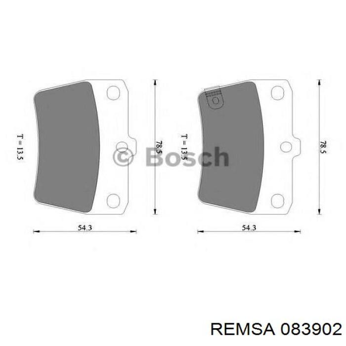 Купити 083902 Remsa Задні колодки