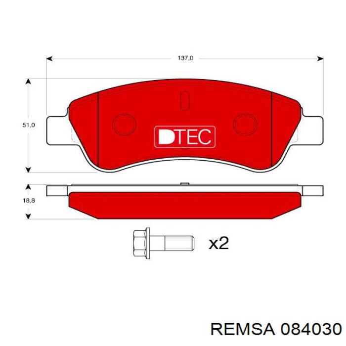 Гальмівні колодки Remsa 084030 ціна, від 21.52 USD