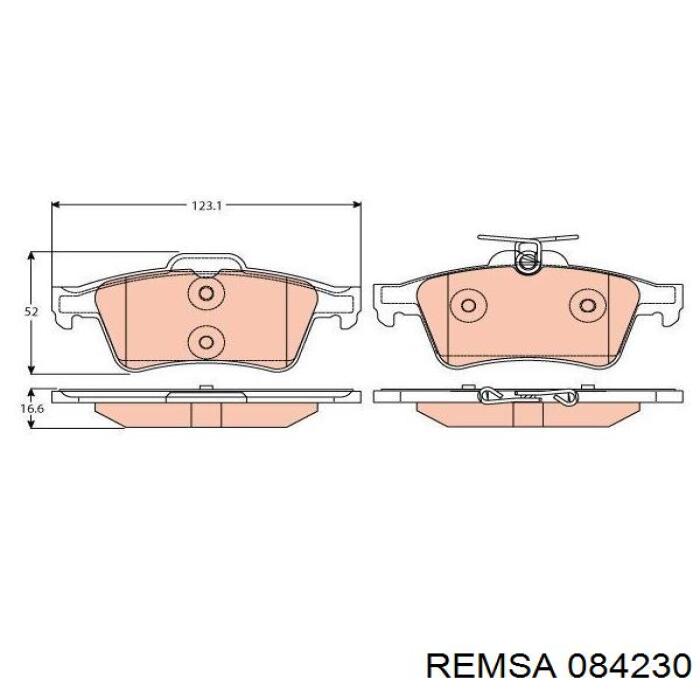 Купити 084230 Remsa Задні колодки