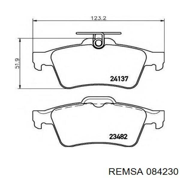 Задні гальмівні колодки Remsa 084230 ціна, від 22.50 USD