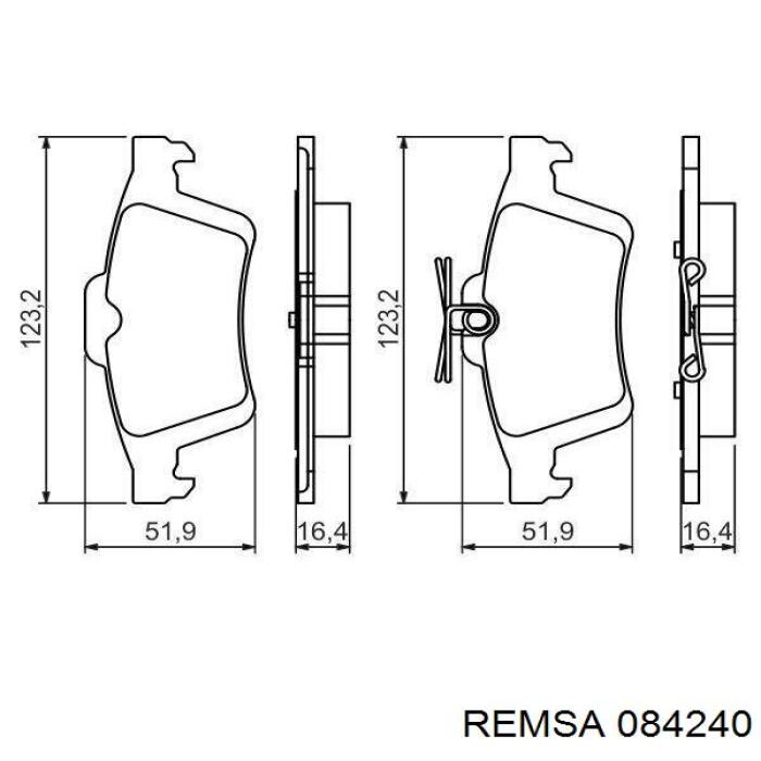 Задні дискові колодки Remsa 084240