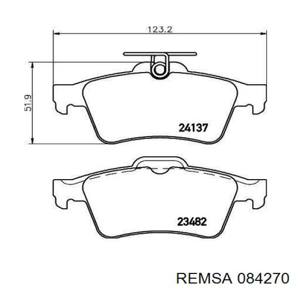 Купити 084270 Remsa Задні колодки