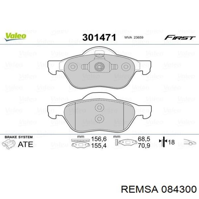 Гальмівні колодки Remsa 084300 ціна, від 24.96 USD