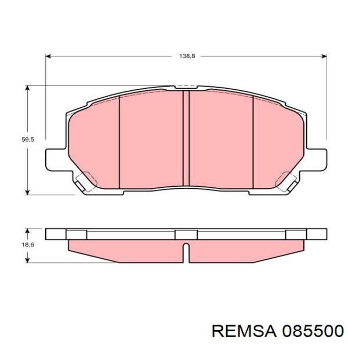 Гальмівні колодки Remsa 085500 ціна, від 31.43 USD