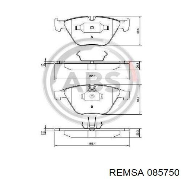 Гальмівні колодки Remsa 085750 ціна, від 31.83 USD
