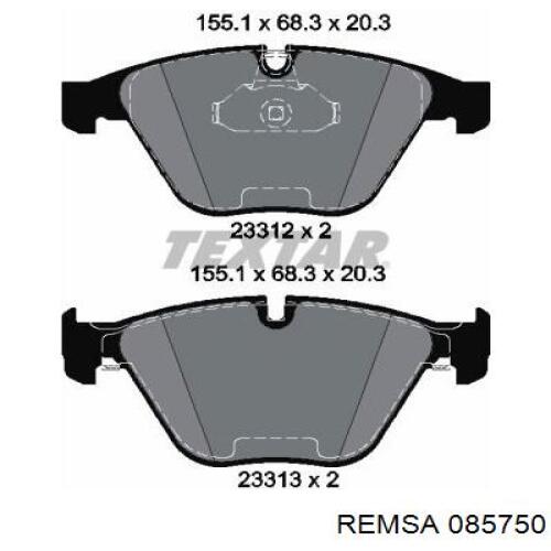 Гальмівні колодки Remsa 085750 ціна, від 31.83 USD