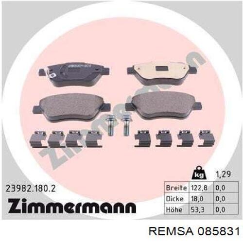 Гальмівні колодки Remsa 085831 ціна, від 25.94 USD