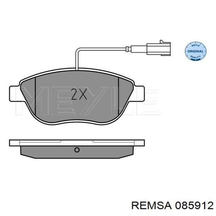 Передні тормозні колодки 085912 Remsa