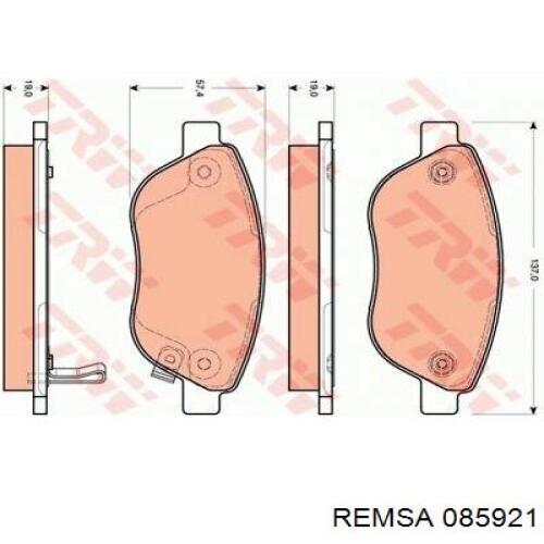 085921 Remsa Передні гальмівні колодки