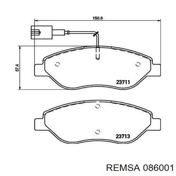 Купити 086001 Remsa Колодки гальмівні передні, дискові