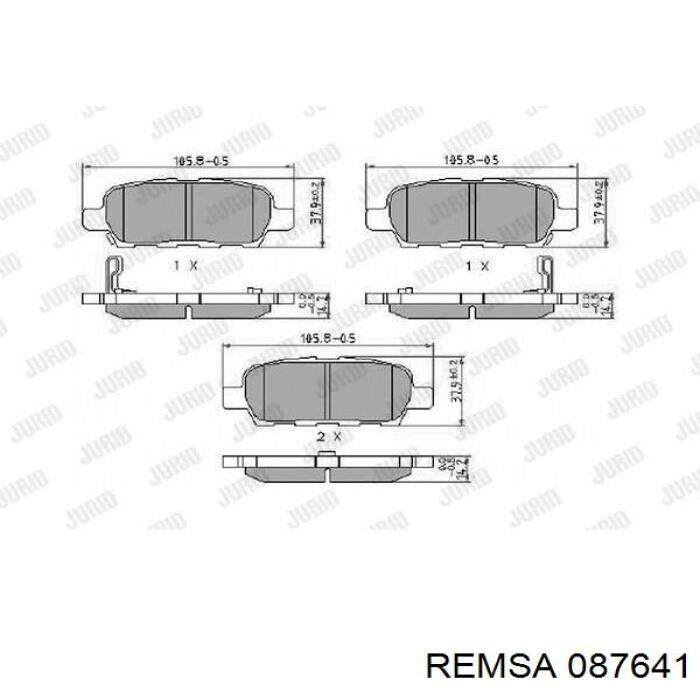 Купити 087641 Remsa Задні колодки